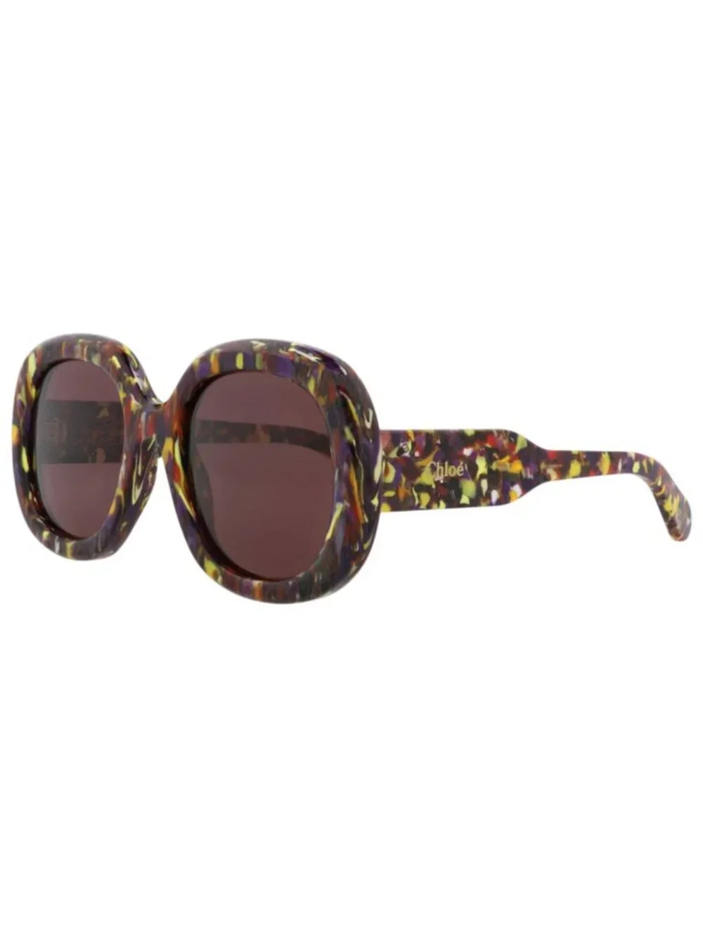 New Chloé Women's Sunglasses Square Rectangle Recycled Acetate Frame Violet